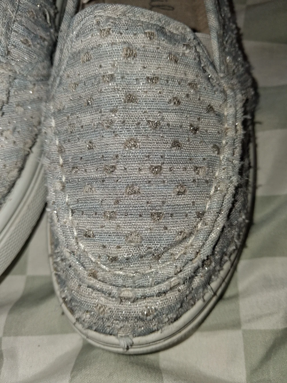 gigil Light Blue Slip-On Sneakers with Metallic Dots